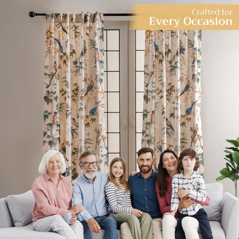 Maison d' Hermine 100% Cotton Curtain - 50"x108" Beige Decorative