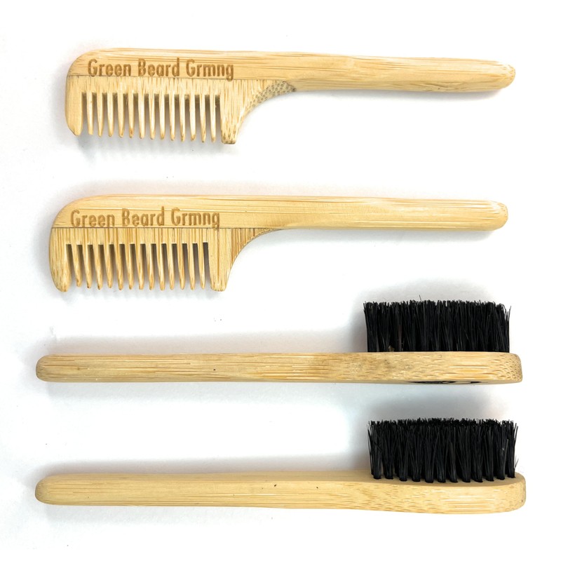 Sapling Grove Mustache Brush & Comb (2 brushes & 2