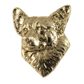 Creative Pewter Designs Gold Plated Corgi Head Pin DG062