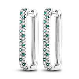 Parmuz 925 Sterling Silver Hoop Earrings for Women Large Small Huggie Various Fashion Trendy Earrings Jewelry for Birthday Party, Sterling Silver, Cubic Zirconia