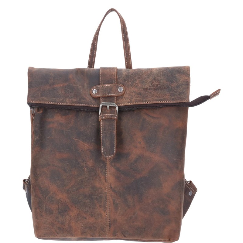 The Skandinavian Brand Women's Leather Backpack Mixed Colours 30 Brown,