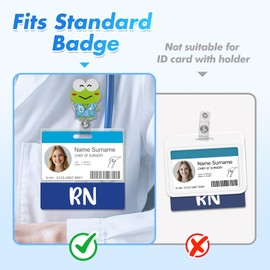 Toykee 5 Pack RN Badge Buddy Card Holder - Horizontal Registered Nurse Accessories Blue Pink Purple Red Black Colors ID Name PVC Clear Identification Tags for Hospital Work