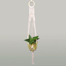 myboshi Sidon Macrame Hanging Basket Set, Including Macrame Cord, Wooden Ring and Instructions, 4 mm Braided, Made in Germany, 100% Cotton Nude with Instructions (English language not guaranteed)