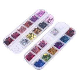 Vaguelly 2 Boxes Heart Shaped Nail Paillettes Glittery Manicure Sequins for DIY Nail Art for Parties Home Decor and Crafts Includes