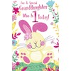 Granddaughter 1st Age 1 Today Cute Bunny Happy Birthday Card
