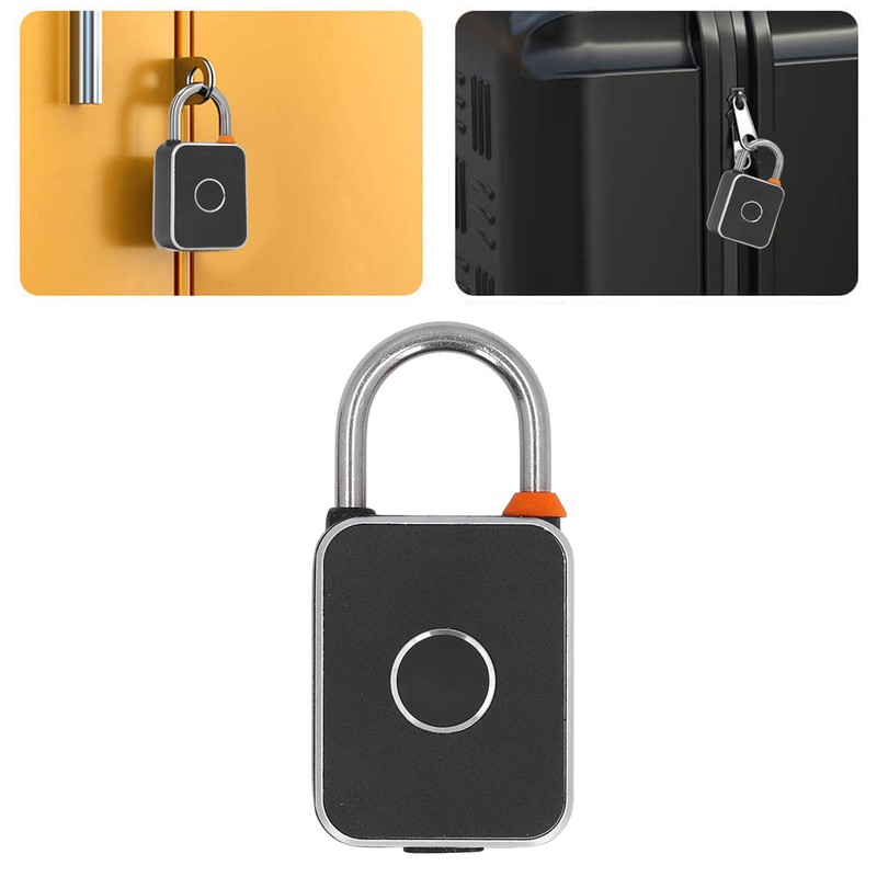 Fingerprint Padlock Waterproof Rust Resistant Rechargeable LED Indicator Smart Fingerprint