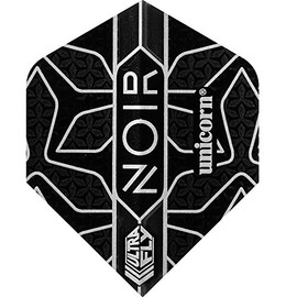 Unicorn UltraFly Dart Flights | Noir | Star Design | Ultra Durable 100 Micron Polyester PET | Standard Plus Shape