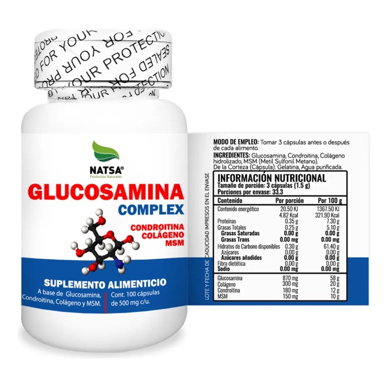 Glucosamina Complex 100 Cpsulas, Calidad Premium Natural