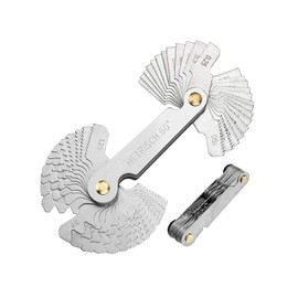 52-Piece Stainless Steel Thread Gauge Set, Metric 60° and Whitworth 55°, Fine Thread Measuring Tool for 24 Sheets 0.25-6.0 mm and 28 Sheets 4G-62G, Ideal for Precision Measurements, Robust Thread