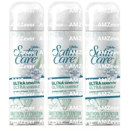 Gillette Satin Care Shave Gel Ultra Sensitive 7 oz  NEW X 3