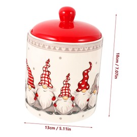Angoily Christmas Cookie Jars Ceramic Gnome Candy Jar Tea Can with Lid for Christmas Decor, CenterPcs, Bedroom, Assorted Color