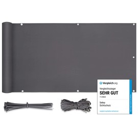 Sekey Balcony Privacy Screen, Balcony Cover, Opaque, Wind and UV Protection, Weatherproof, 75 / 90 / 120 cm x 600 / 500 / 300 cm with Eyelets, Nylon Cable Ties and Cord