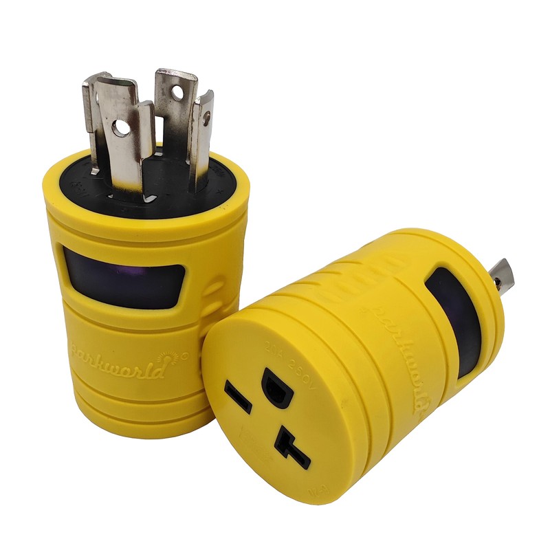 Parkworld 78899 Compact Adapter NEMA L15-30P to 6-20R T-Blade 6-15R