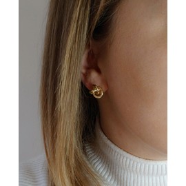 TDBSOQI Chunky Gold Knot Earrings for Women Trendy Gold Geometric Drop Dangle Earrings for Women Jewelry Gift