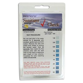Industrial Test Systems WaterWorks 481130 Chlorine Sanitizer Check, 47 Seconds Test Time, 0-80ppm Range (Pack of 30)