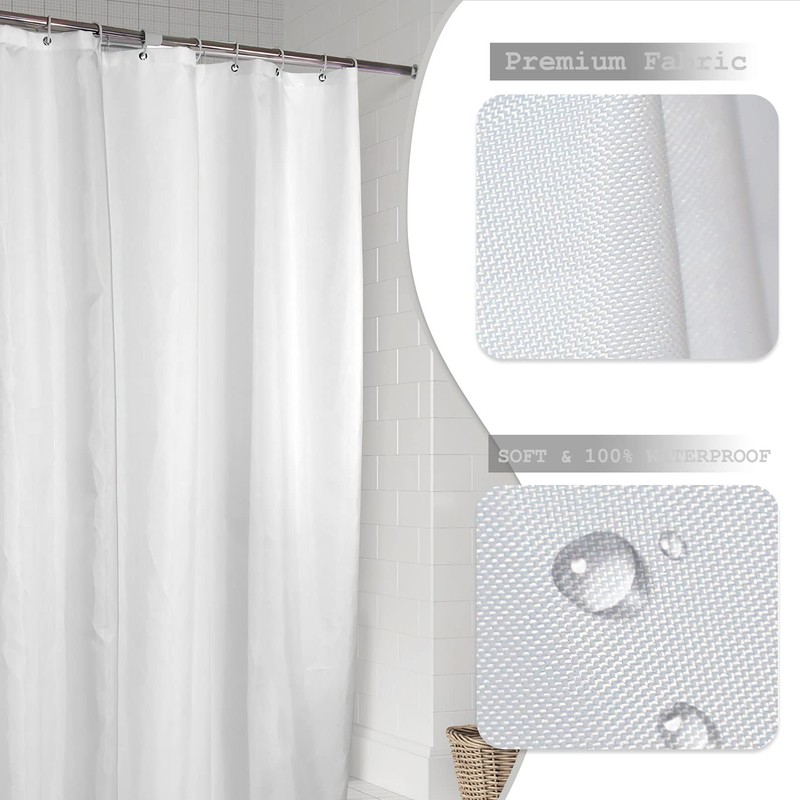 Waterproof Fabric Shower Curtain Thick Bathroom Curtain (Blue, 180x180cm)