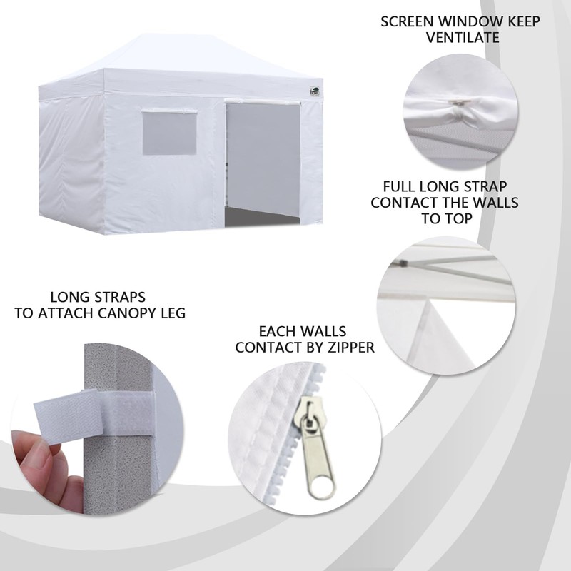 Eurmax USA Full Zippered Walls for 10 x 20 Easy