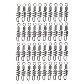 Morisho Cork, Screw Lock, Rolling, Swivel, Swivel, Snap, Stainless Steel, For Fishing, 40 Pieces, Set of 10