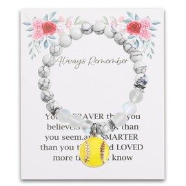 BNQL Softball Necklace for Girls Softball Gifts Jewelry Softball Lover Gifts for Softball Players Softball Charm Necklace (Softball bracelet yellow)