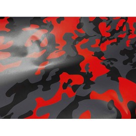 RED Black Gray Camouflage Vinyl Car Wrap Film Sheet + Free Cutter & Squeegee ( 1FT x 5FT / 12" x 60" )