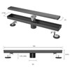 EXF Linear Shower Drain 18 Inch Matte Black with Reversible