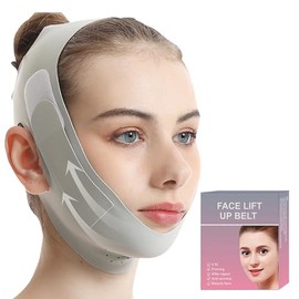 Mascarilla facial reutilizable, cinta facial, nueva mascarilla de alambre en V 2024, vendaje para levantar la papada, mascarilla en V para flacidez, estiramiento facial transpirable de seda de hielo