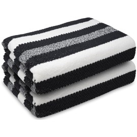 Towelogy® Patterned Extra Large Bath Sheets - 100% Cotton, Ultra Soft, Quick Dry Bath Towel Set - Premium Stripe Bath Towels for Luxurious Comfort and Style - Bath Sheets Set of 2 (Pink)