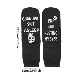 CHEERYMAGIC Novelty Funny Socks for Men Women, I'M NOT SLEEPING I'M JUST RESTING MY EYES Socks with Grippers, Gifts for Him Boys Dad Uncle Grandad Size 9-11 A6-DJW(2)