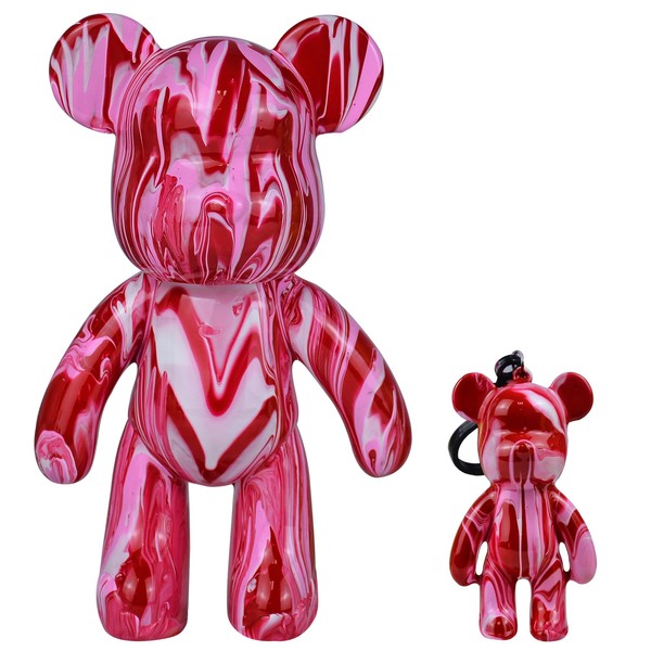 Coniuty Coniuty DIY (Red+White+Pink, 9 Inch) Fluid Bear + Keychain