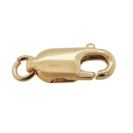 13.6MM 14K Solid Yellow Gold Oval Lobster Clasp with Ring 16.8MM Overall Length Made in Italy by CRAFT WIRE
