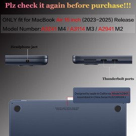 CISSOOK for MacBook Air 15 Inch 2023 2024 2025 Case M3 Pink, Plastic Hard Shell Case with Keyboard Cover for MacBook Air 15 M2 M3 M4 Model A2941 A3114 A3241, Crystal Pink