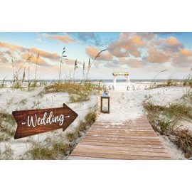 Wedding Directional Arrow Yard Sign 23.5 x 8.5, Waterproof, Wood Printed Design on Durable Coroplast with Tall Heavy Duty Yard Stakes (3 Pack)