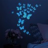 aupawdy Pack of 25 Fluorescent Stickers Butterflies Luminous Wall Sticker