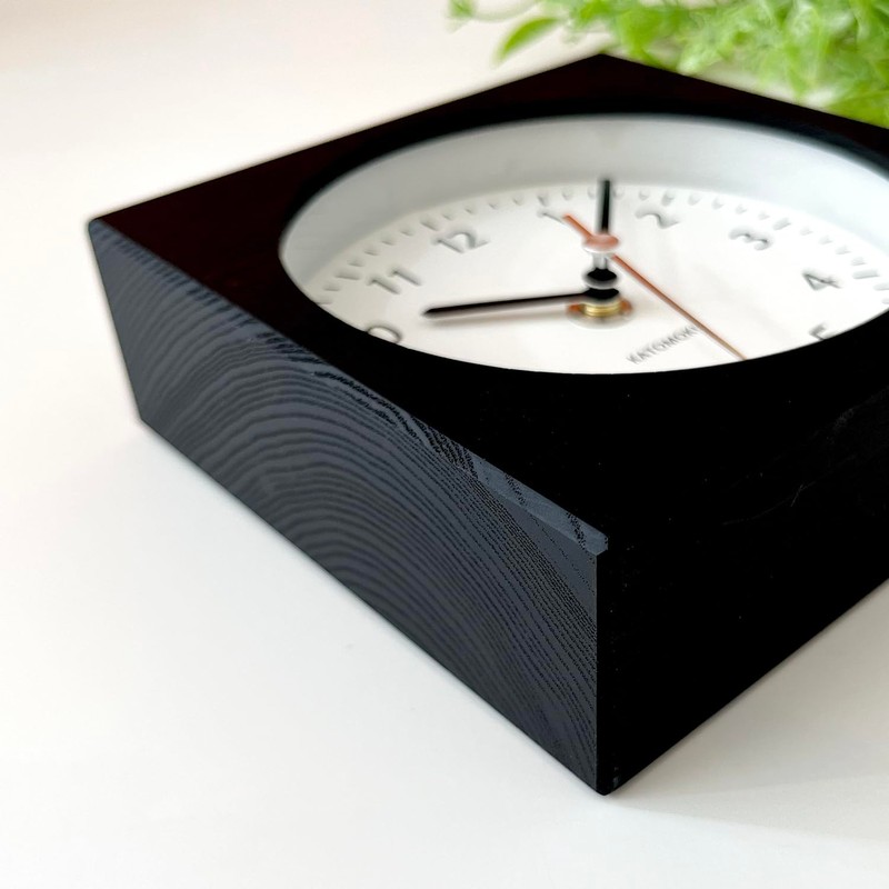 KATOMOKU Dual use clock 8 km-134BKRC Black Radio Clock Continuous