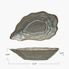 Creative Co-Op Oyster Shaped Stoneware Bowl, Blue