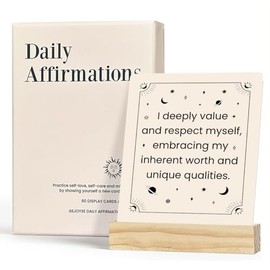 Gejoyse 60 Intelligent Change Mindful Affirmation Cards for Women with Display Stand Inspirational Motivational Positive Daily Cards for Women Spiritual Self Care Gifts for Women Friend Her