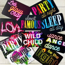 Neon Party Mix - Plastic Photo Booth Prop Signs