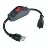 Black 3 Prong Extension Cord with Waterproof Switch，14AWG Heavy Duty