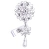 Qinsuee Handmade Bling Rhinestones Retractable Badge Reel, Name Badge Holder