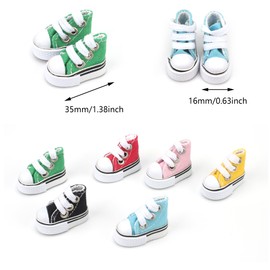 ASUNFO 6 Pairs Mini Finger Shoes Doll Fingerboard Skateboard Shoe Miniature Tiny Canvas Sneakers