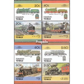 Prophila Collection Tuvalu-Funafuti 85-92 Pairs (Complete Edition) Mint NH ** MNH 1986 Locomotive (Stamps for Collectors) Railway / Cable Car