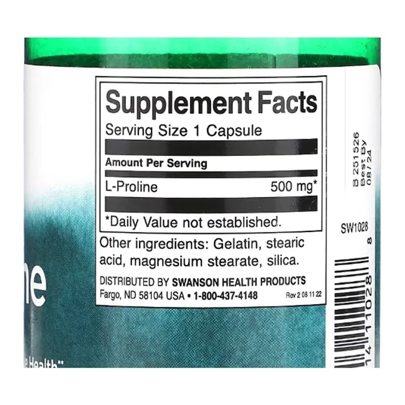 L Prolina L Proline Premium Aminoacido 500mg 100 Caps Eg
