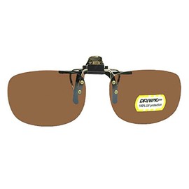 Driving Lens Rectangle Non Polarized Flip Up Sunglasses (Gold/Black-Non Polarized Driving Lenses, 56mm W x 40mm H