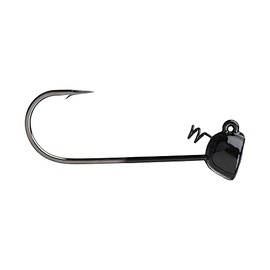 BUCKEYE LURES Spot Remover Magnum Jig Head with Heavy-Duty Spring & Sharp Nickel Hook for Soft Plastic Bass Fishing Baits, 3 Pack, Black, 1/2 oz