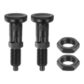 HARFINGTON 2pcs Push Fit Ball Nose Spring Plunger M12x1.5 Thread 6mm Pin Dia. Carbon Steel Self-Locking Plunger Retractable Index Plunger for Industrial Equipment