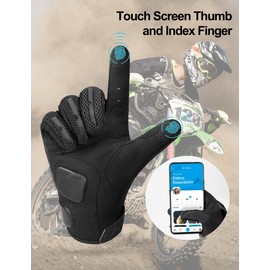 INBIKE Breathable Motorcycle Gloves Touchscreen Gloves Made of High-Quality Goat Leather and Mesh Professional Protective Equipment Provides Comprehensive Protection, black