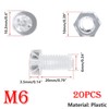 Qrity Pack of 20 Screws and Nuts Kit, M6 x