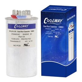 COOLWAY 50/5 uF 50+5 MFD 5% 370V or 440V Dual Run Start AC Capacitor for CBB65r CBB65b 370 440 Volt VAC Air Conditioner, Motor Start, Heat Pump, Condenser, Pool Pump