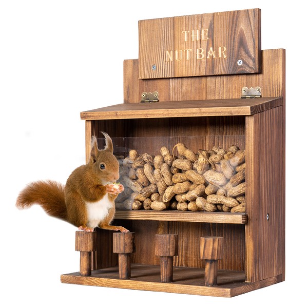 COLEBA Squirrel Feeder Table The Nut Bar, Wooden Squirrel Picnic
