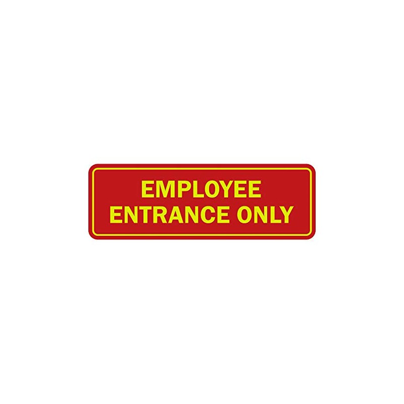 Signs ByLITA Standard Employee Entrance Only Sign (Red/Yellow) - Large
